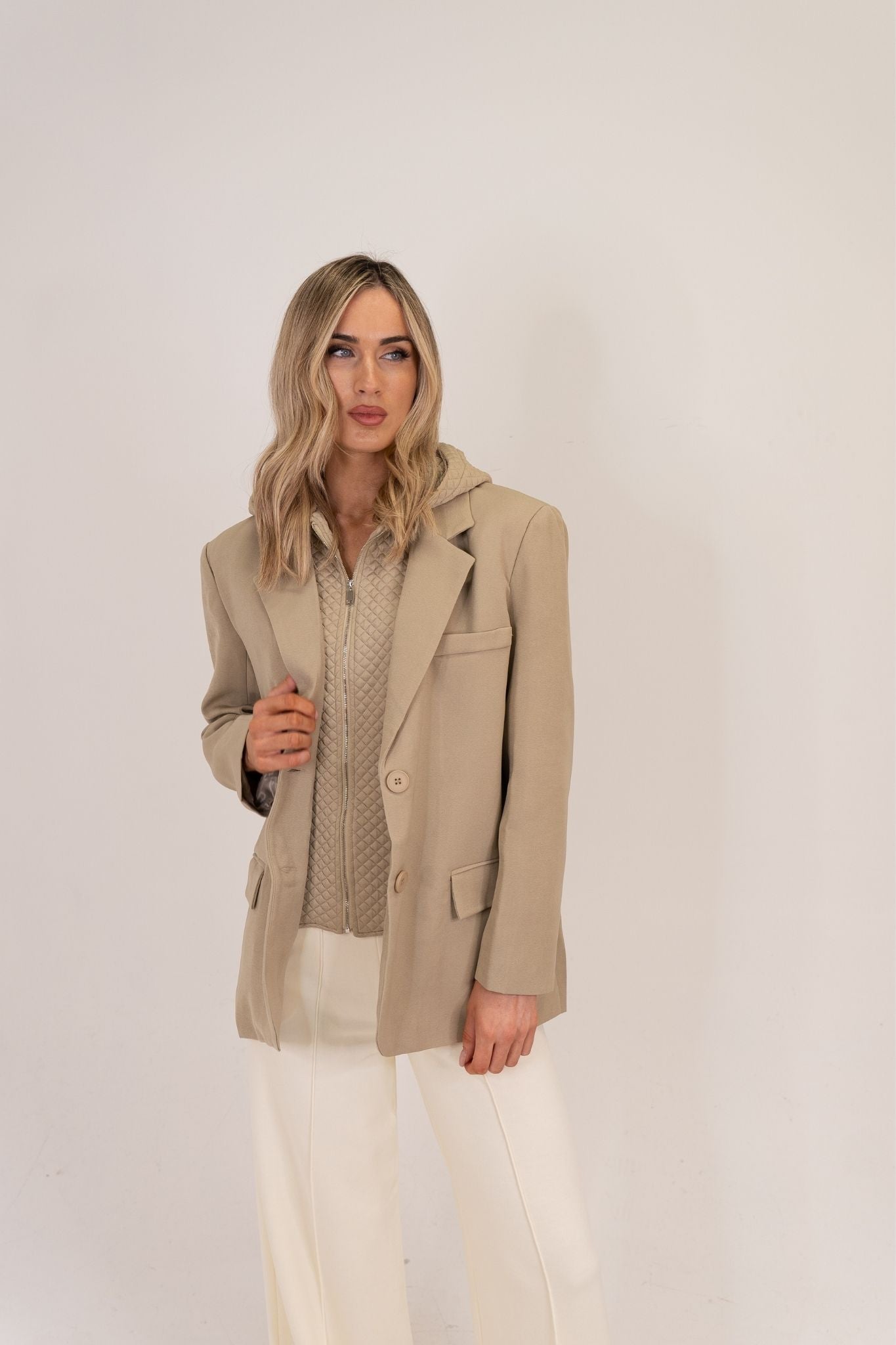 Millie Layered Blazer In Neutral