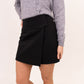 Kiera Wrap Mini Skirt In Black