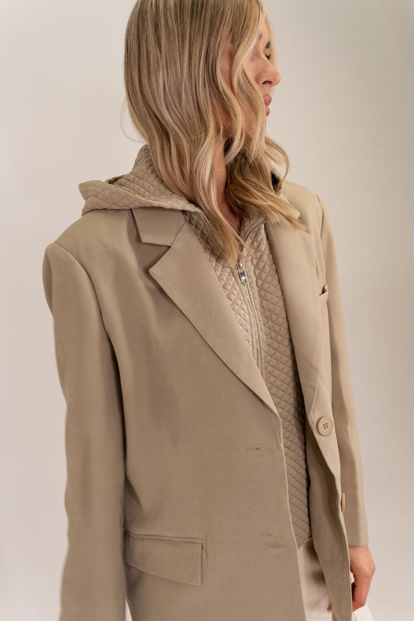 Millie Layered Blazer In Neutral