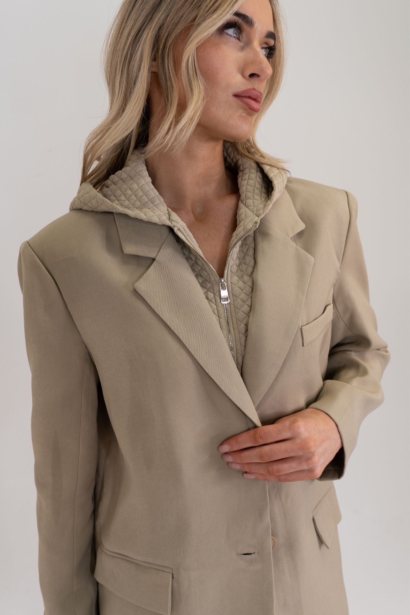 Millie Layered Blazer In Neutral