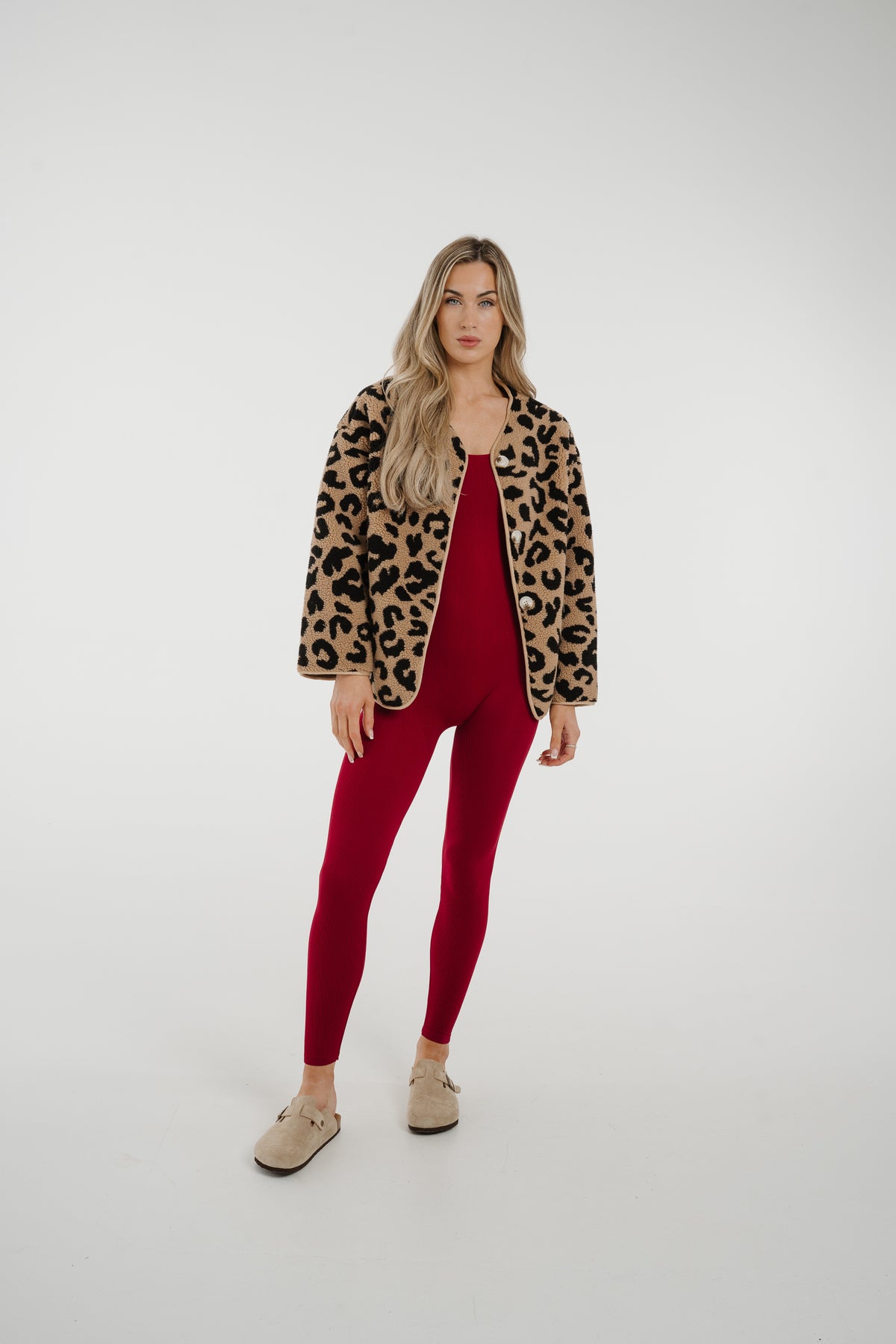 Maddie Textured Jacket In Leopard Print