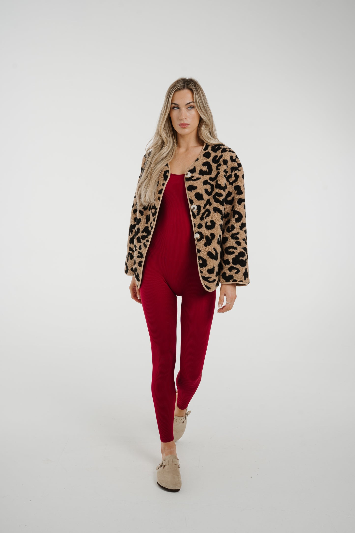 Maddie Textured Jacket In Leopard Print