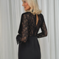 Kayla Lace Contrast Dress In Black