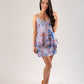 Becca Printed Peplum Cami In Blue Mix