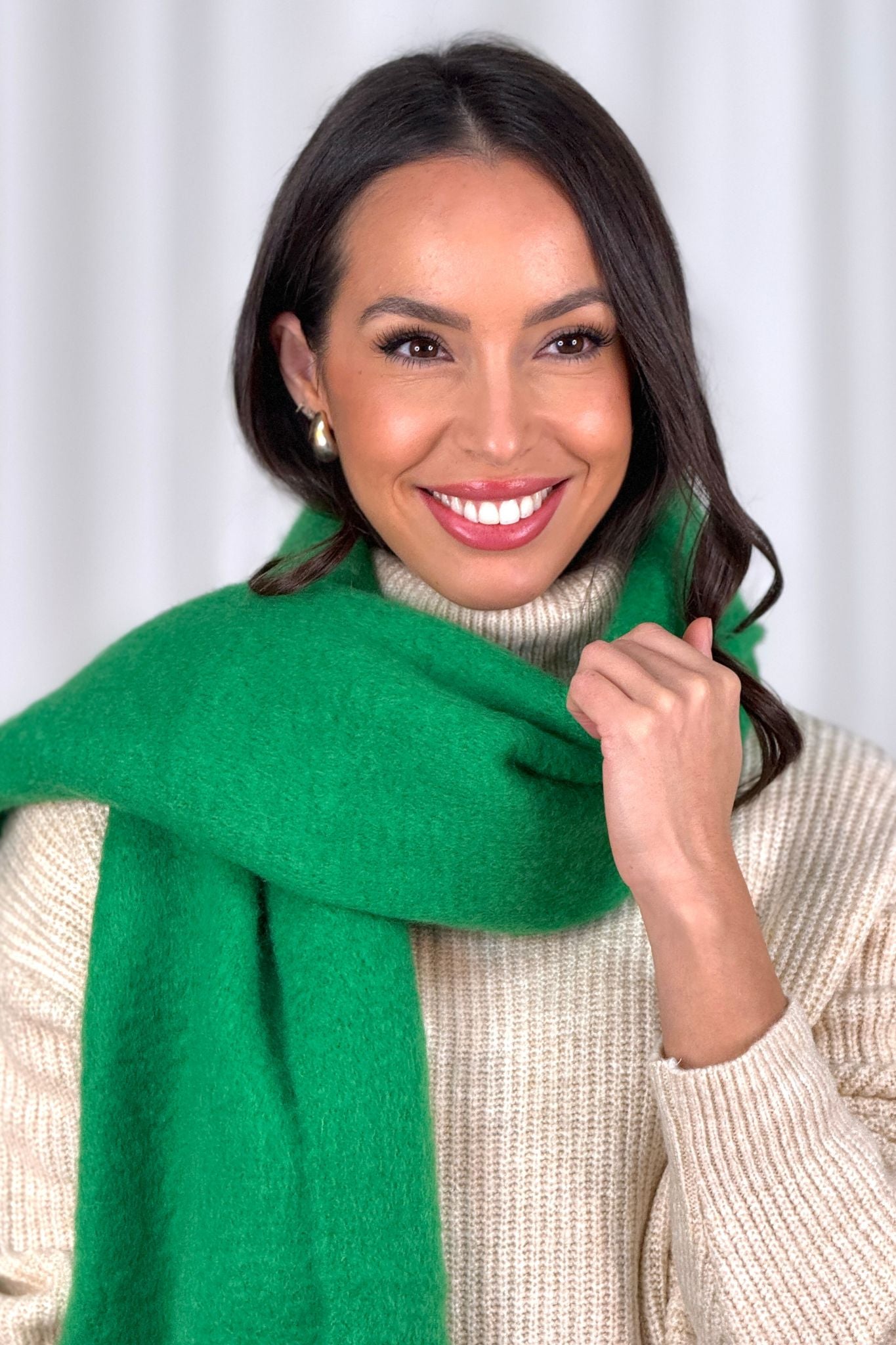 Frankie Tassel Scarf In Green