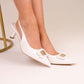 Izzy Buckle Slingback In White