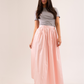 Elsa Pleated Maxi Skirt In Pink
