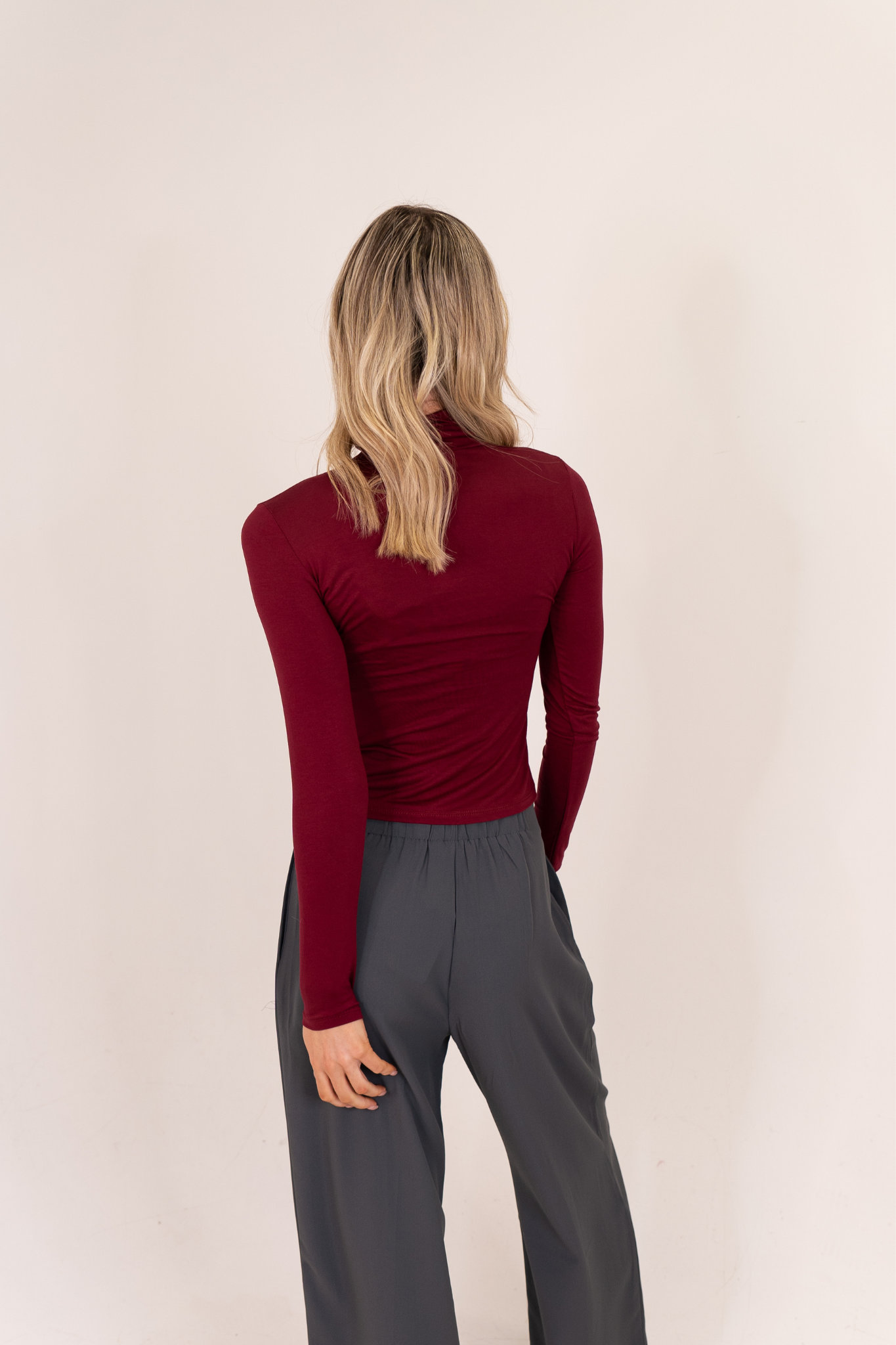 Erica Turtleneck Top In Bordeaux