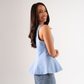 Erica Peplum Top In Sky Blue