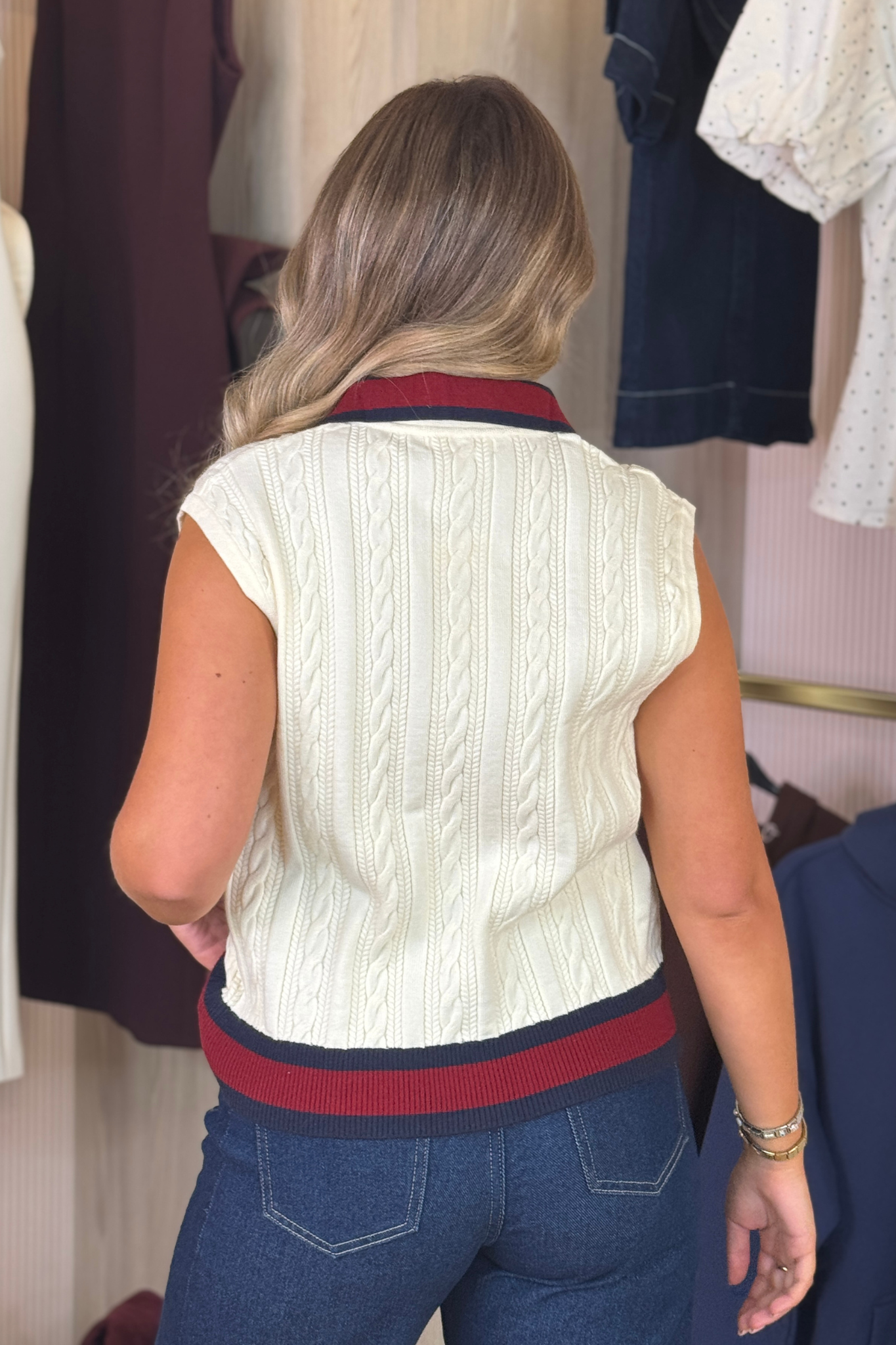 Holly Sleeveless Knit Top In Cream