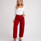 Love Laura Carrot Barrell Jeans In Deep Red