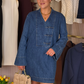 Cora Denim Shift Dress In Mid Wash
