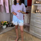 Kendra Stripe T-Shirt In Pink & Blue
