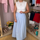 Willow Asymmetric Waist Maxi Skirt In Blue