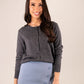 Elsa Round Neck Cardigan In Dark Grey