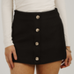 Kate Button Front Skort In Black