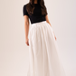 Elsa Pleated Maxi Skirt In White