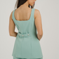 Kayla Asymmetric Waistcoat In Sage