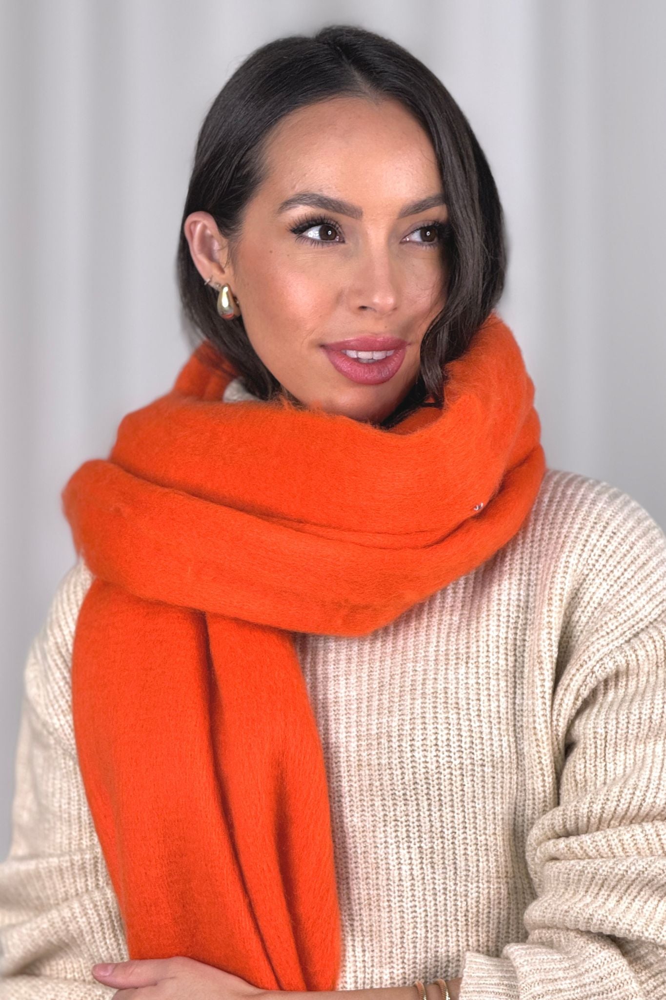 Frankie Tassel Scarf In Orange