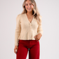 Love Laura Pearl Cardigan In Beige