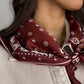 Orla White Print Neck Scarf In Wine