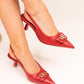 Izzy Buckle Slingback In Red