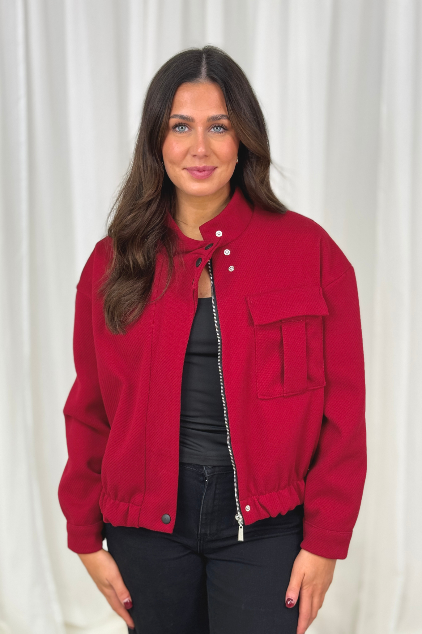 Caitlyn Bomber Jacket In Red