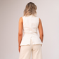 Love Laura Denim Waistcoat In Cream