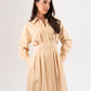 Eva Stripe Shirt Dress In Tan Mix