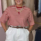 Kendra Stripe T-Shirt In Red & Cream