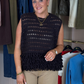 Elsa Sleeveless Fringed Top In Chocolate