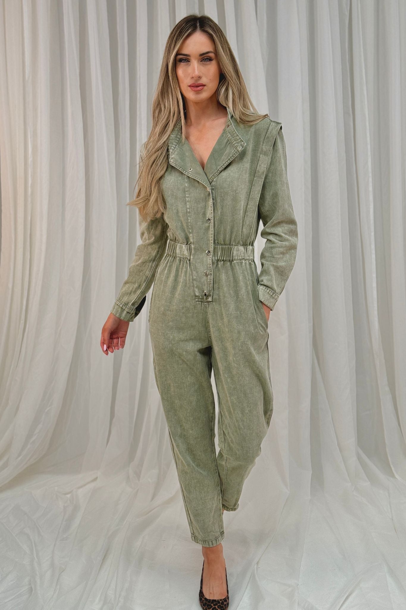 Cora Jumpsuit In Khaki