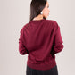 Elsa Round Neck Cardigan In Bordeaux