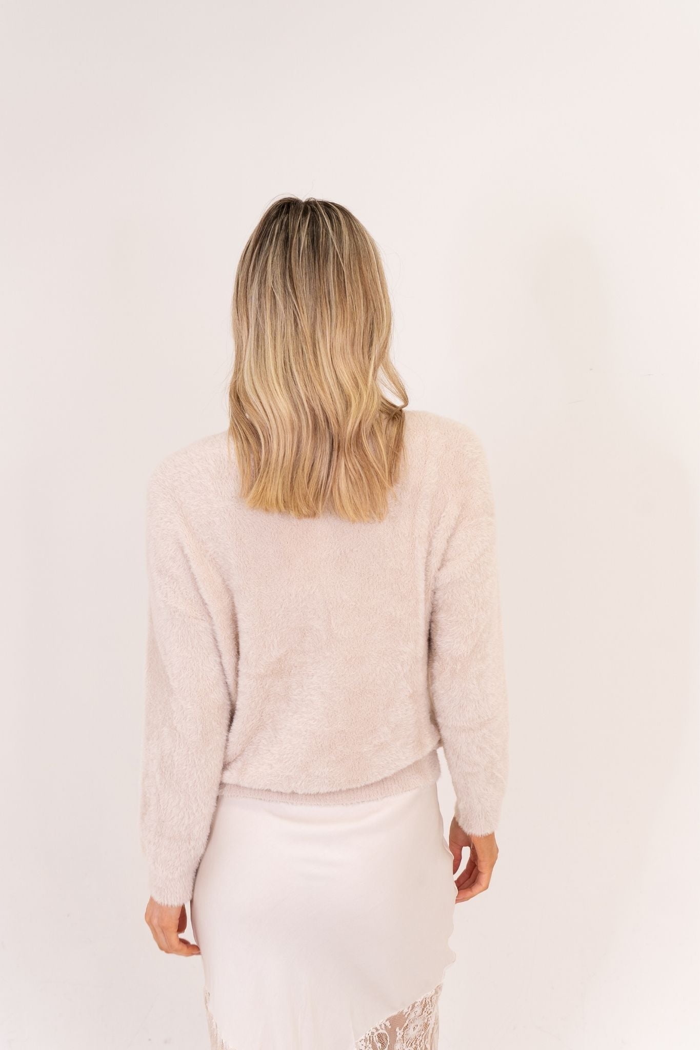 Leah Textured Jumper In Neutral