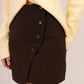 Kiera Asymmetric Button Skirt In Chocolate