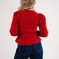 Love Laura Pearl Cardigan In Deep Red