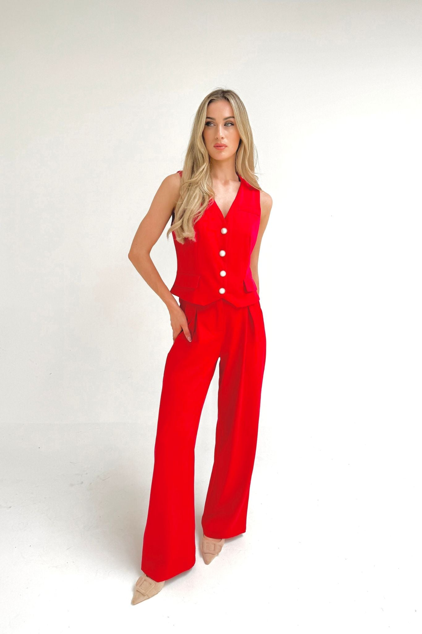 Love Laura Forever Trouser In Red