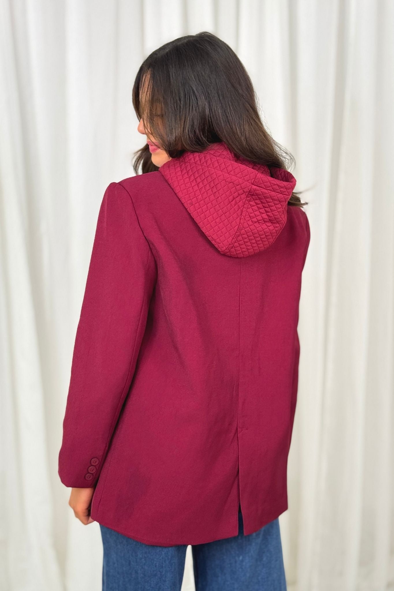 Millie Layered Blazer In Wine