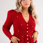 Love Laura Pearl Cardigan In Deep Red