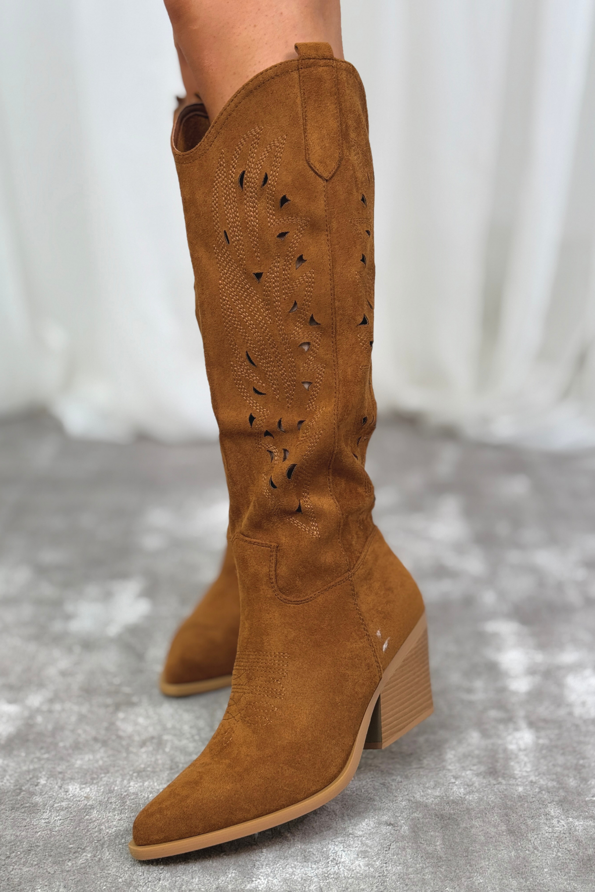 Kelly Cut Out Western Boot In Tan