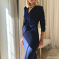 Carla Corsage Waist Dress In Navy