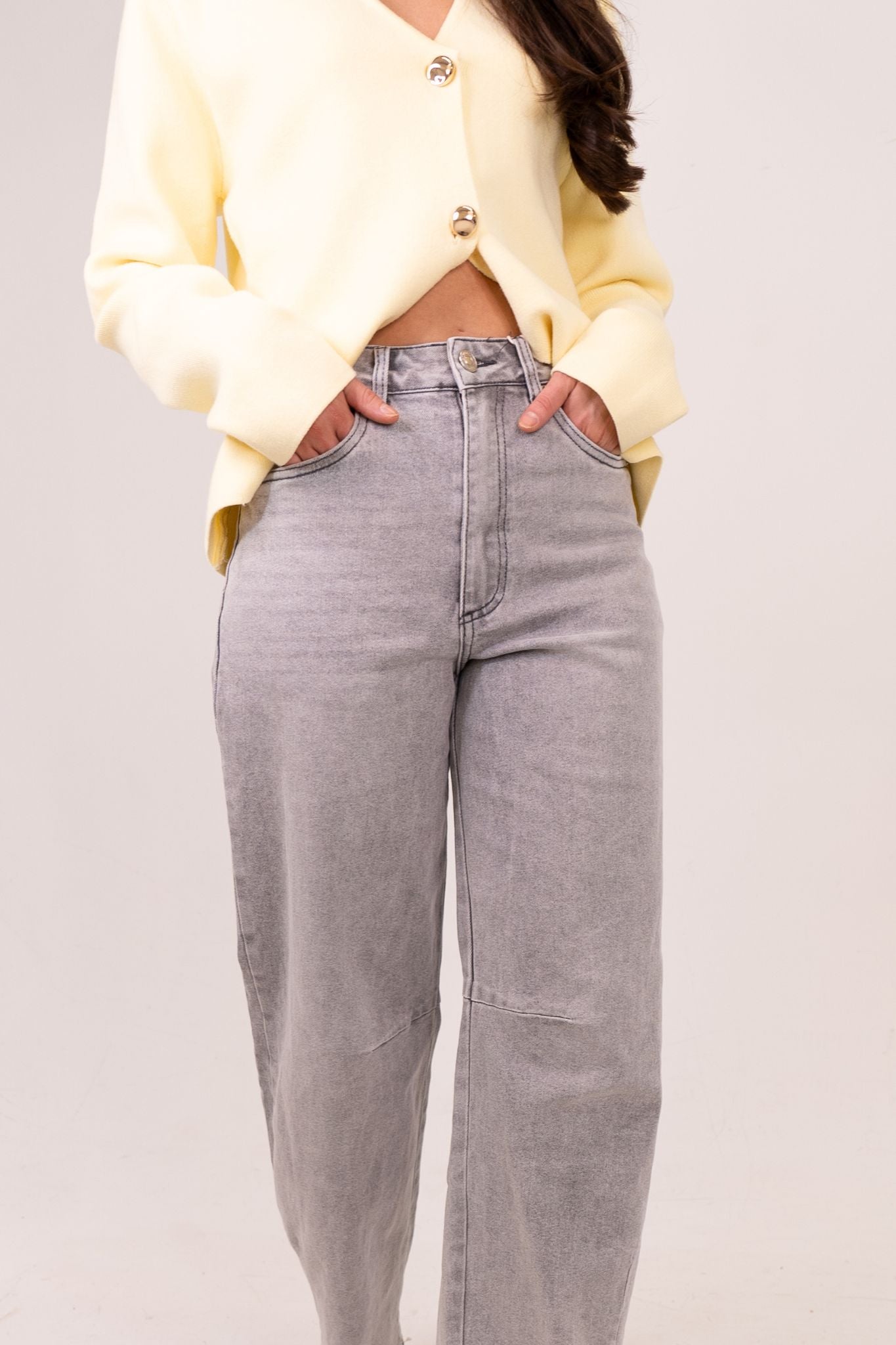 Freya Slouch Balloon Jeans In Grey Wash