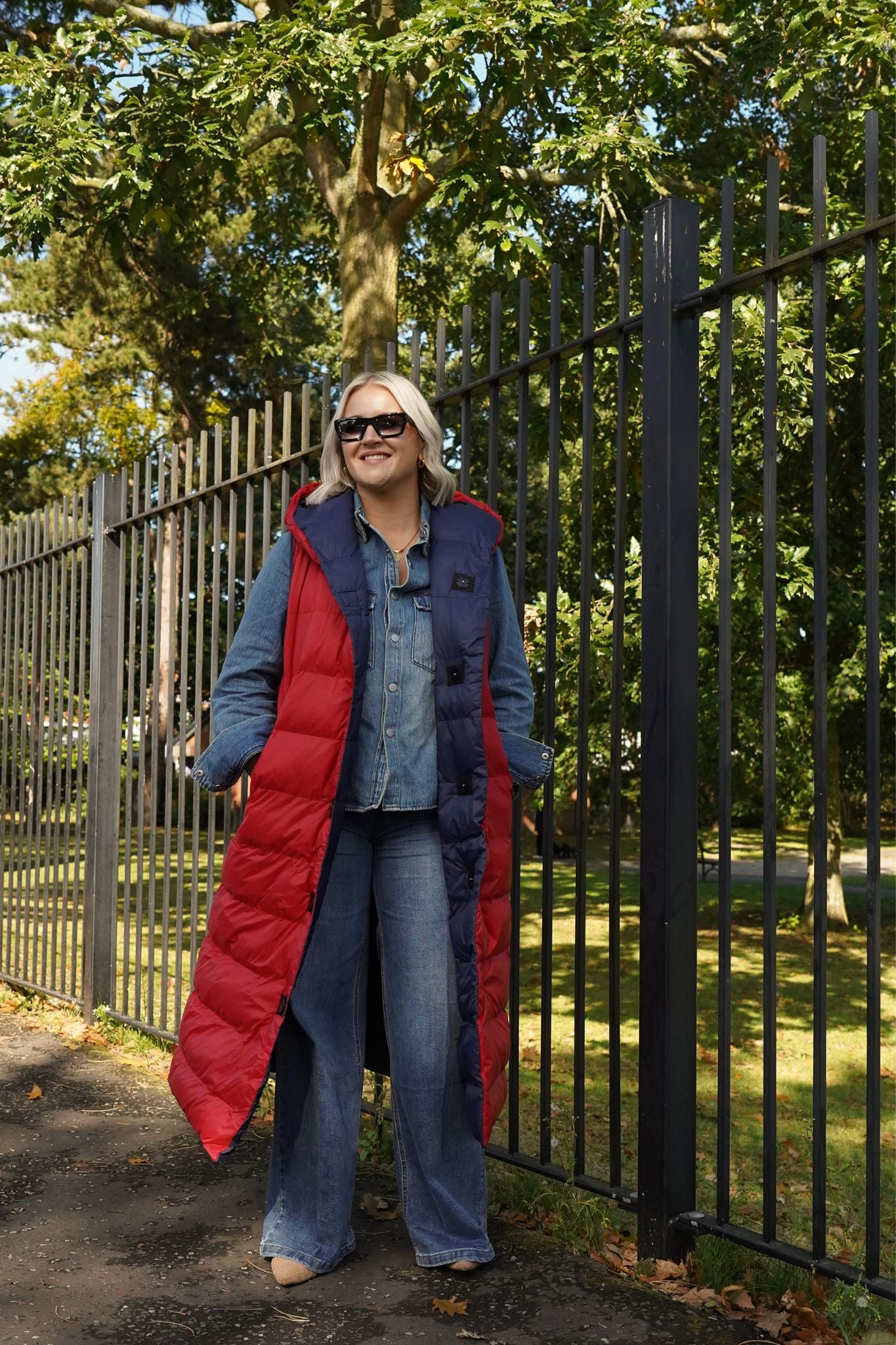 Love Laura Reversible Gilet In Navy & Red