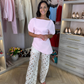Elsa Wide Leg Lace Trousers In Ivory