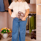 Love Laura Peplum Knit Top In Cream