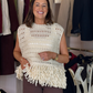 Elsa Sleeveless Fringed Top In Cream
