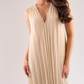 Kayla Pleated Overlay Dress In Neutral