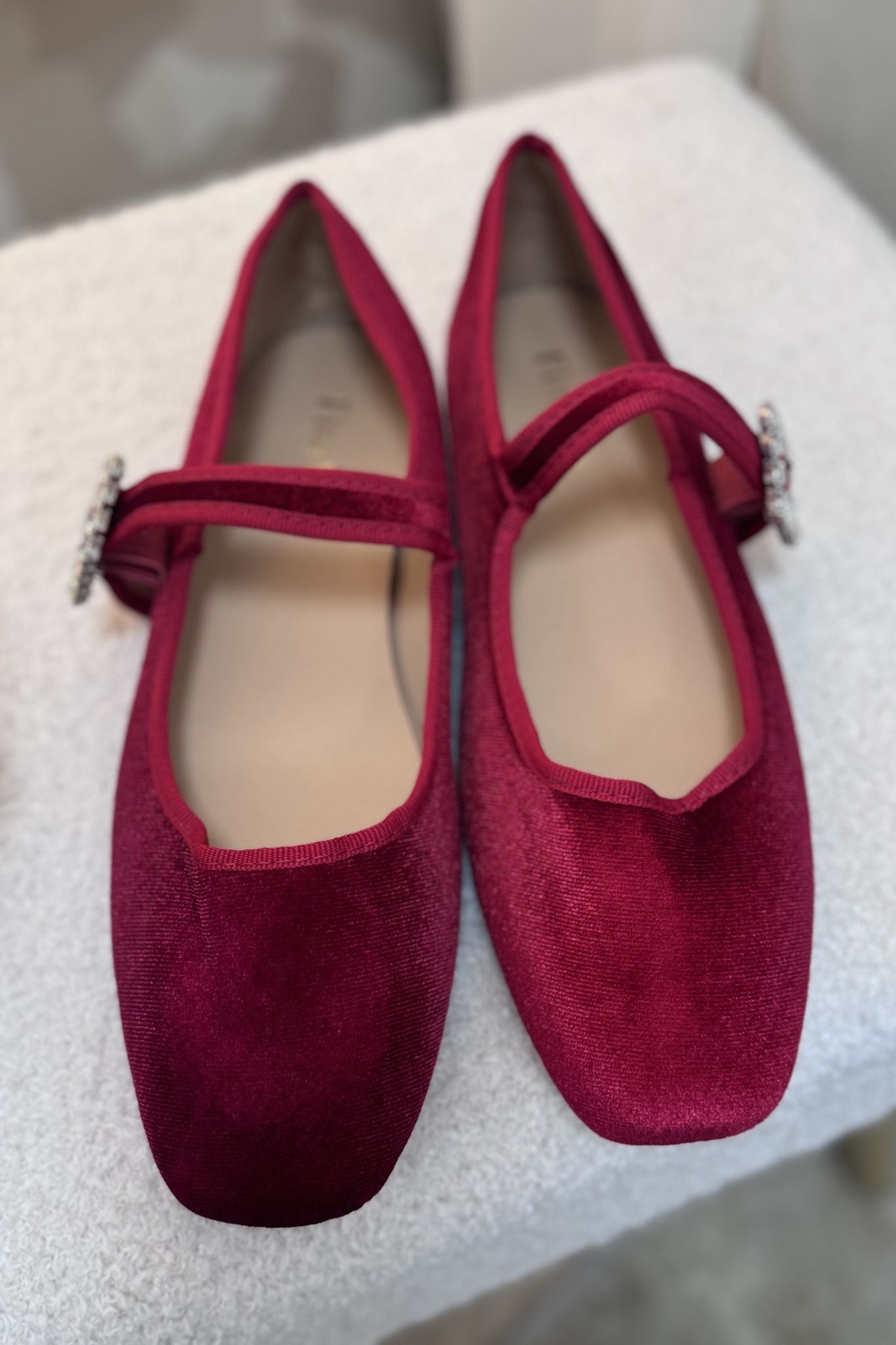 Faith Buckle Flats In Red