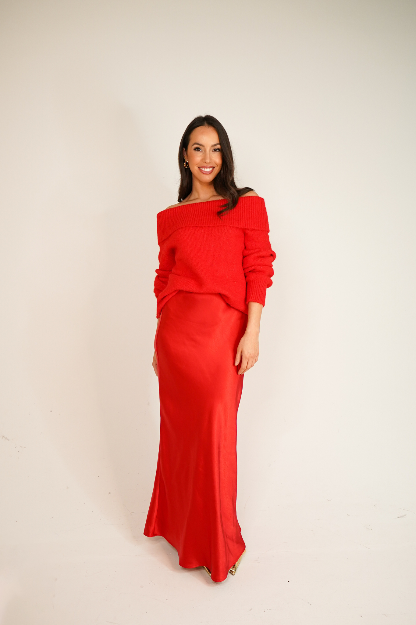 Love Laura Slip Skirt In Cherry Red