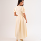 Eva Pleated Shirt Dress In Cream
